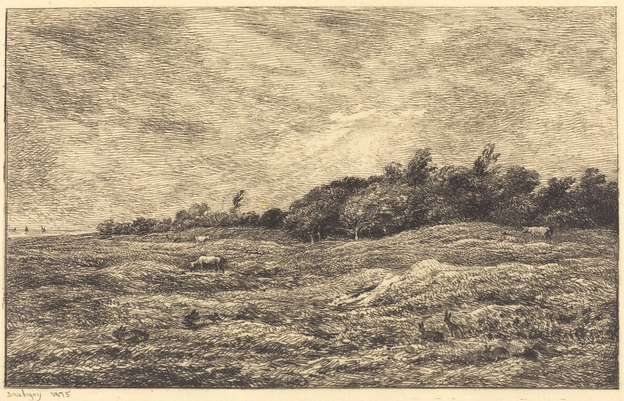 The Meadow at Grave, Villerville közelében (Le Pre des Graves, Villerville) alkotó: Charles Francois Daubigny