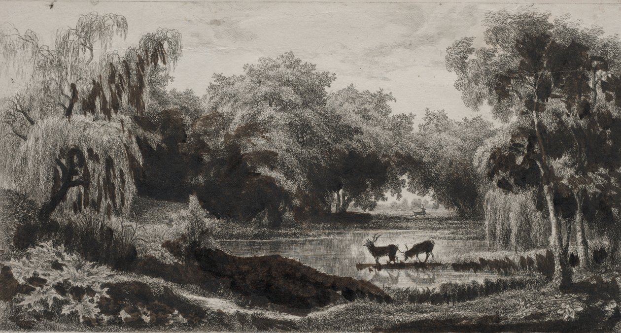 A medence szarvasokkal alkotó: Charles Francois Daubigny