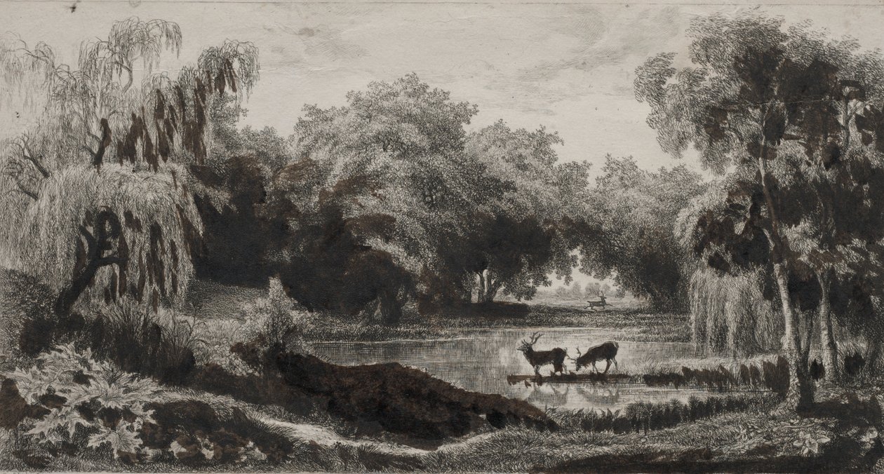 A medence szarvasokkal, 1845. alkotó: Charles Francois Daubigny