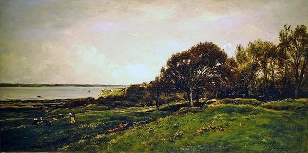 A Pre des Graves Villerville-ben alkotó: Charles Francois Daubigny
