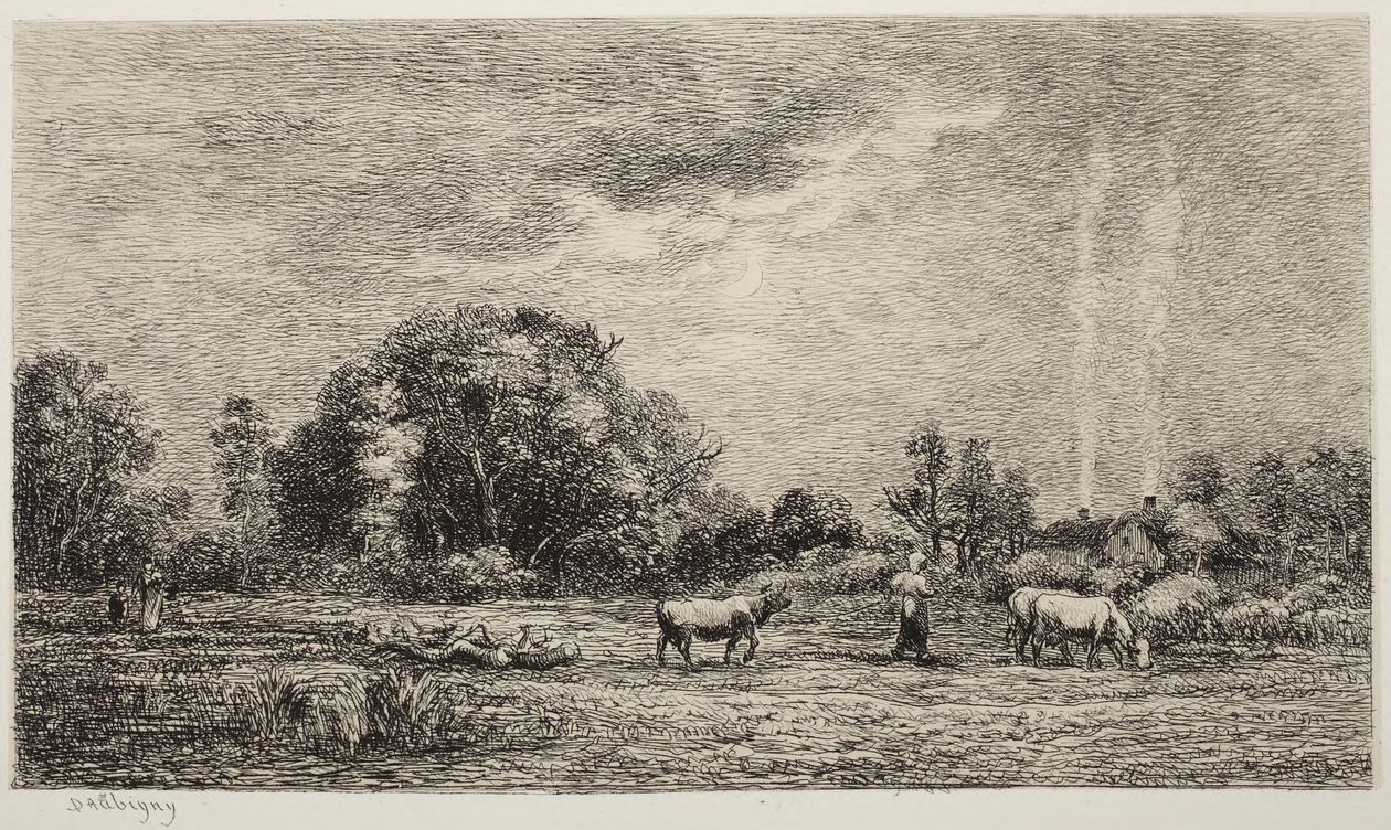 A felkelő hold alkotó: Charles Francois Daubigny