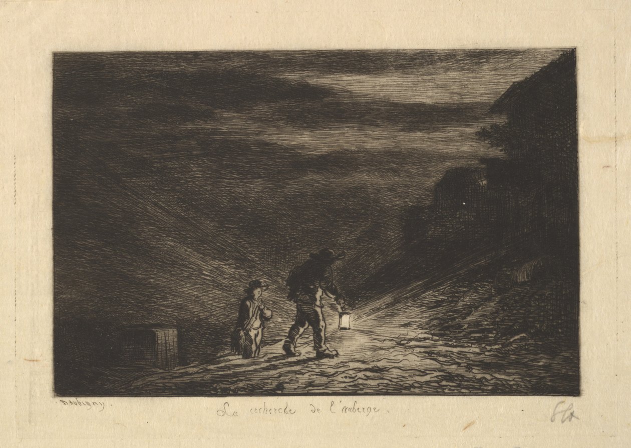 A fogadó keresése, 1861. alkotó: Charles Francois Daubigny