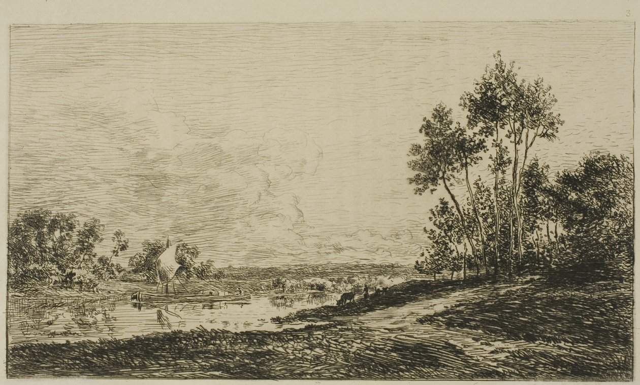 A Szajna Port Maurinban alkotó: Charles Francois Daubigny