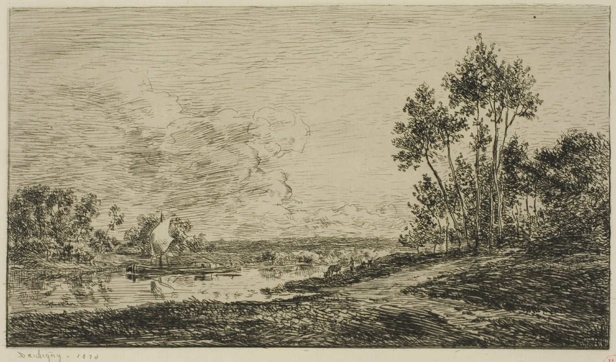 A Szajna Port Maurinban alkotó: Charles Francois Daubigny