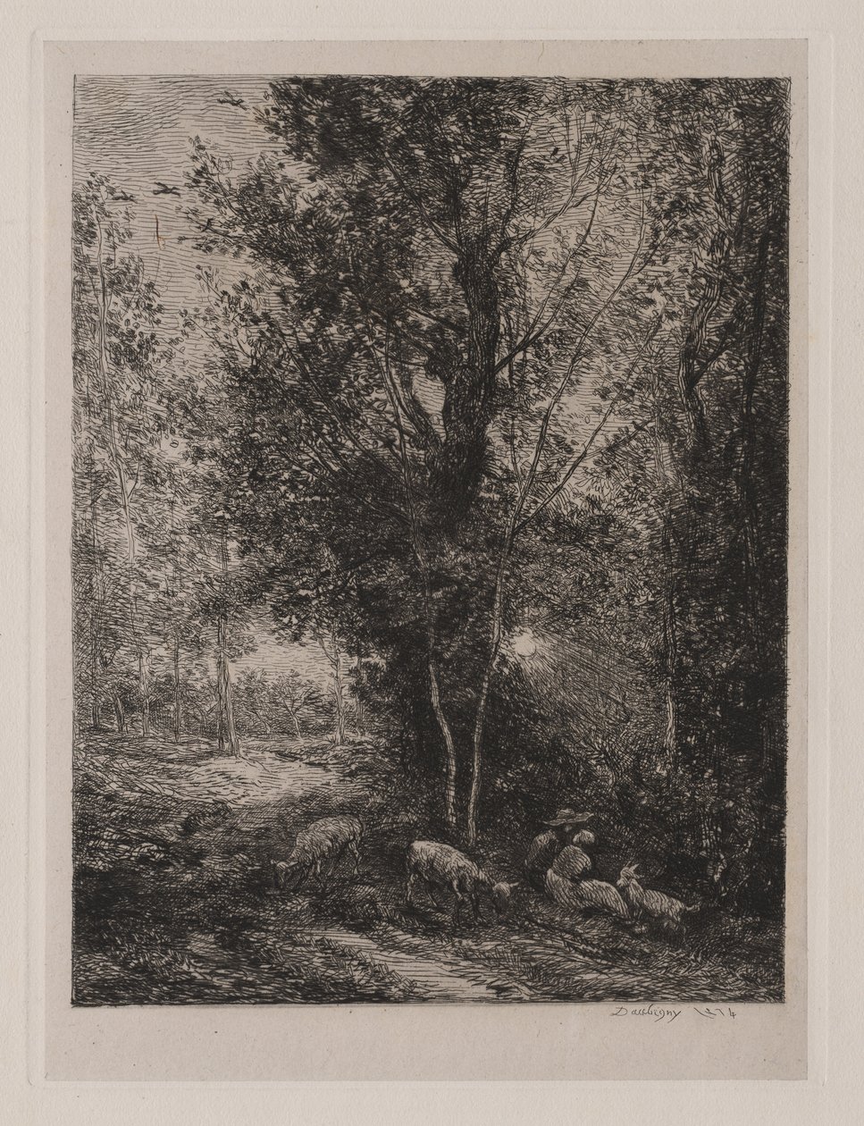 A pásztor és a pásztorlány, 1874. alkotó: Charles Francois Daubigny