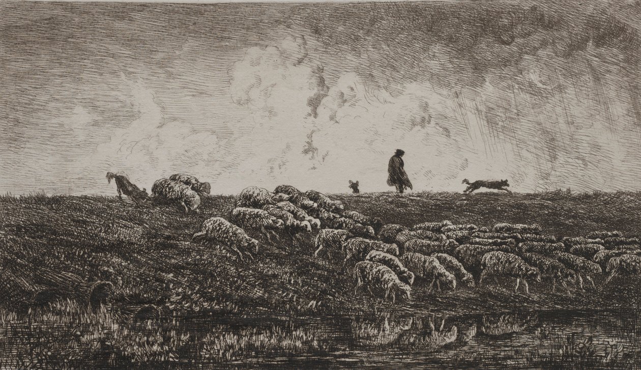 A zuhany, c. 1851. alkotó: Charles Francois Daubigny