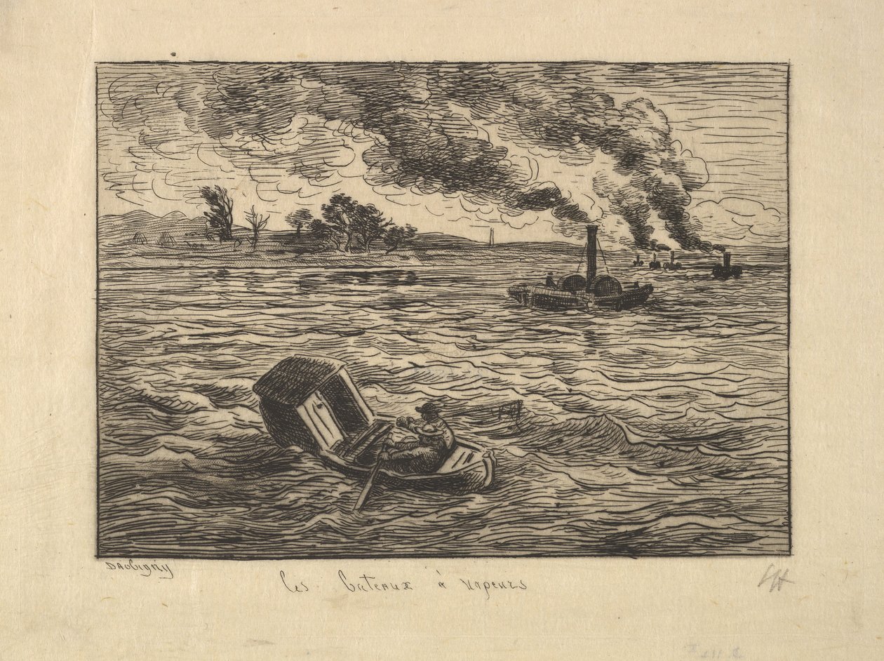A gőzhajók, 1861. alkotó: Charles Francois Daubigny