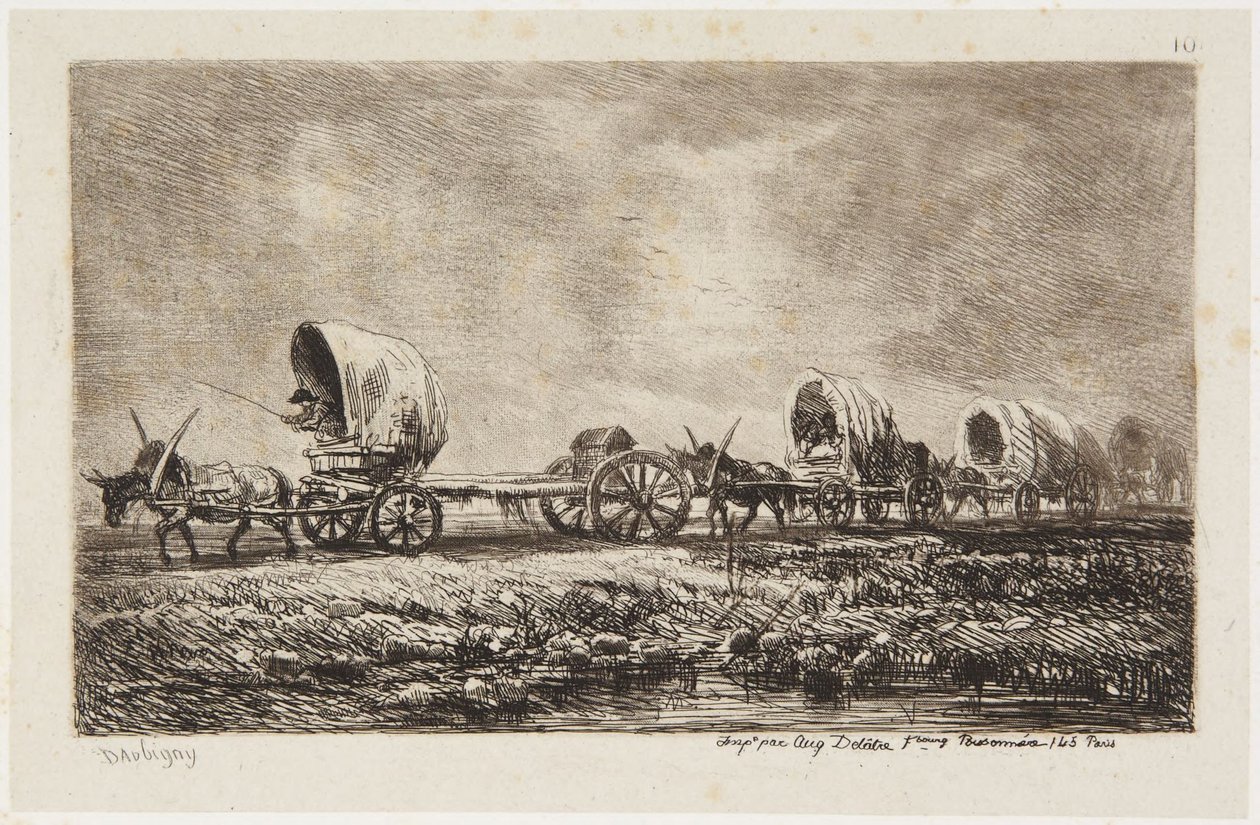 „A kocsik” (Delteil 76) alkotó: Charles Francois Daubigny