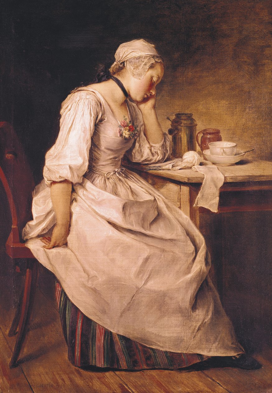 Fiatal Nő Alszik alkotó: Charles Francois Hutin