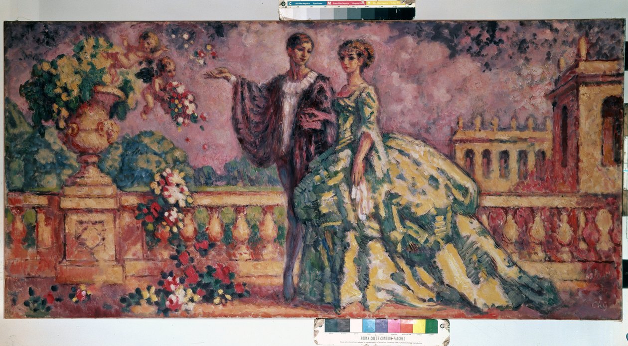 "La promenade" (séta) Galáns jelenet egy park sikátorában sétáló házaspárt (19. század) ábrázol. Charles Guerin (1875-1939) festménye 1911 Méret: 73,4x92,3 cm Ermitázs Múzeum, Szentpétervár (Szentpétervár) DR alkotó: Charles Francois Prosper Guerin