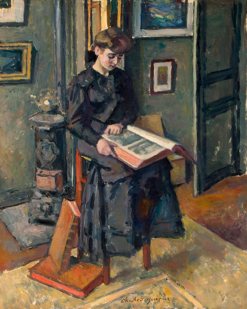 Fiatal lány könyvvel”, c1906. alkotó: Charles Francois Prosper Guerin
