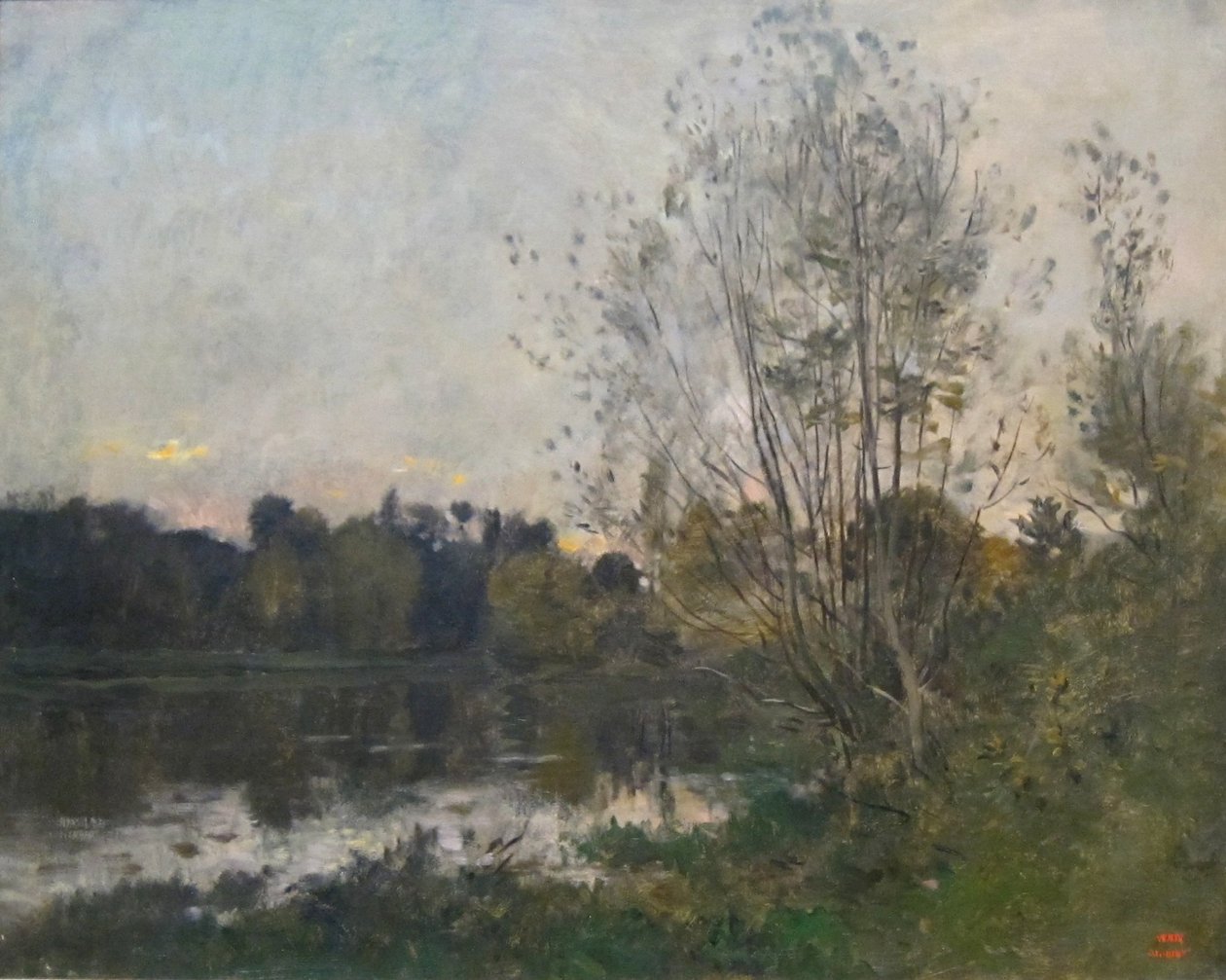 A tó az erdőben alkonyatkor alkotó: Charles Francois Daubigny