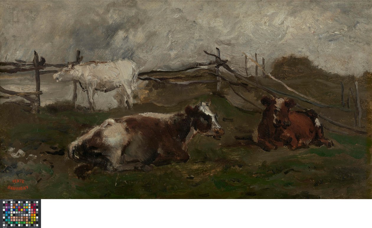 Tehenek a réten alkotó: Charles Francois Daubigny