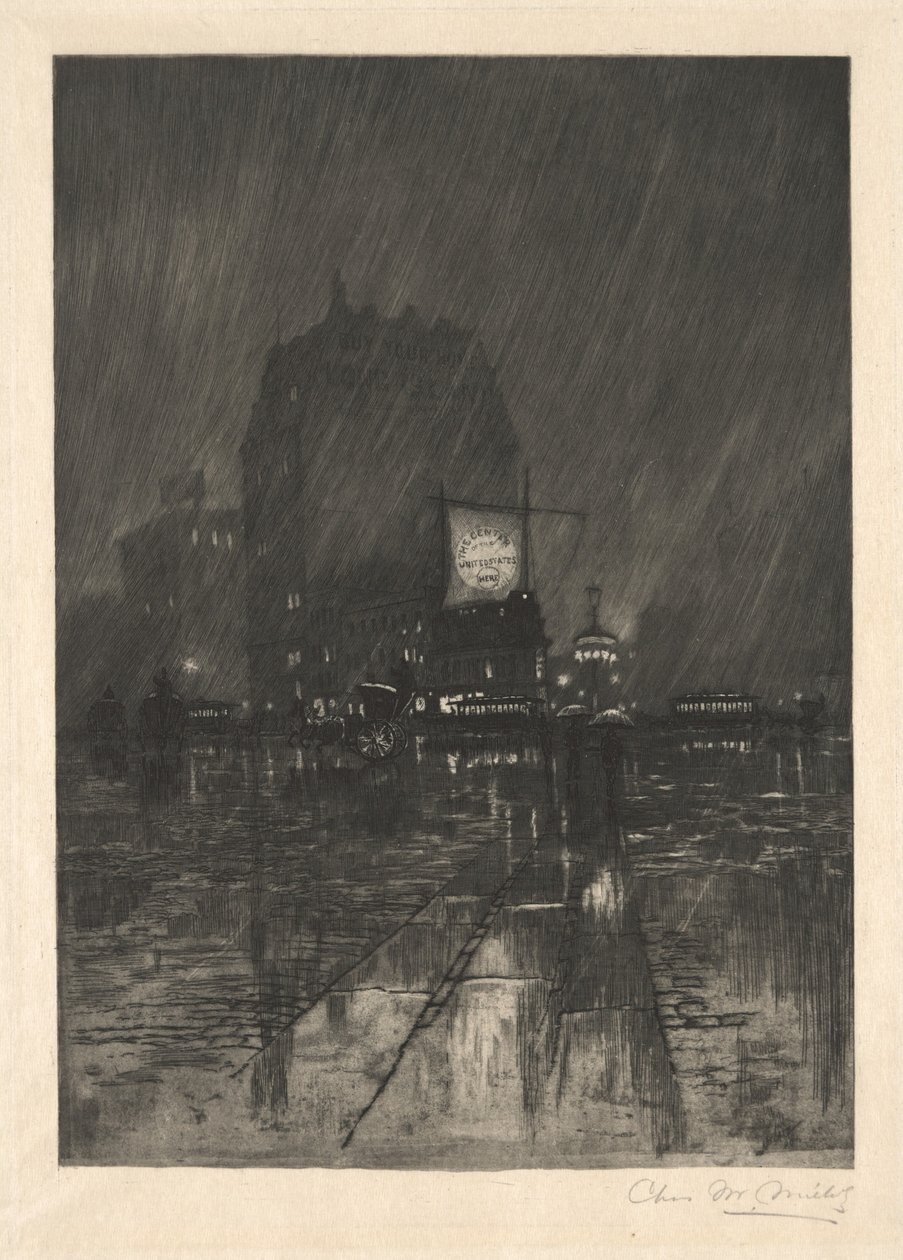 Esős éjszaka, Madison Square alkotó: Charles Frederick William Mielatz