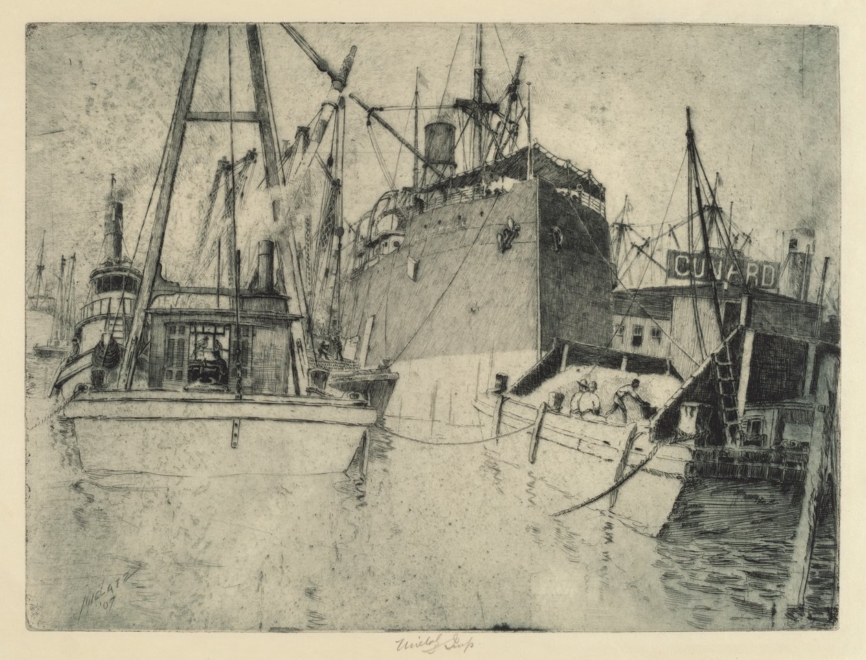 Chelsea Docks, a hajó berakodása alkotó: Charles Frederick William Mielatz