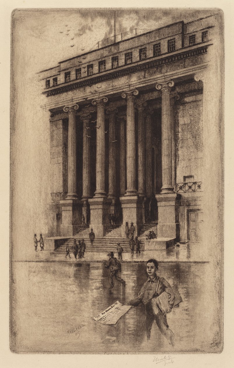 Veranda, Old Custom House, Wall Street, 1905. alkotó: Charles Frederick William Mielatz