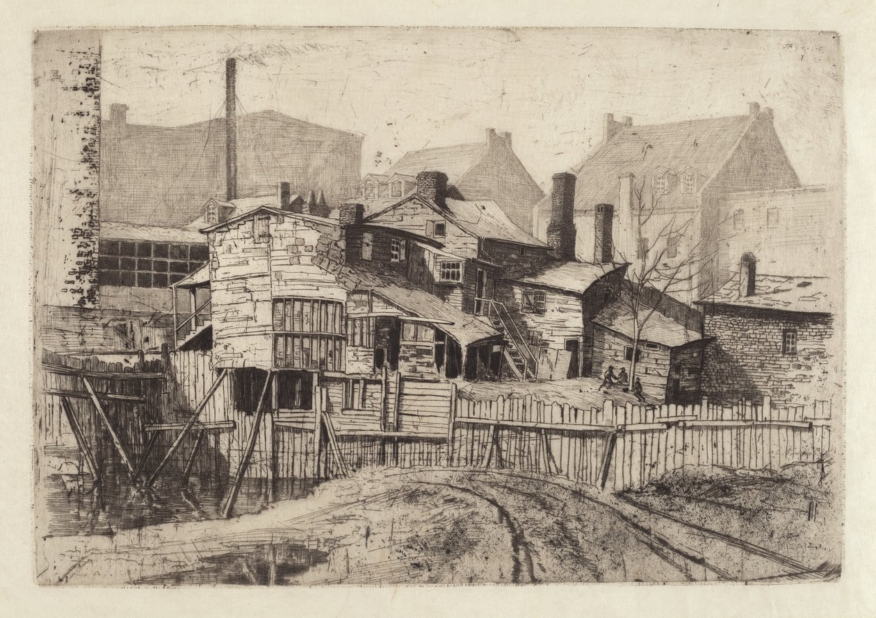 Névtelen faház a városban, 1880-as évek. alkotó: Charles Frederick William Mielatz