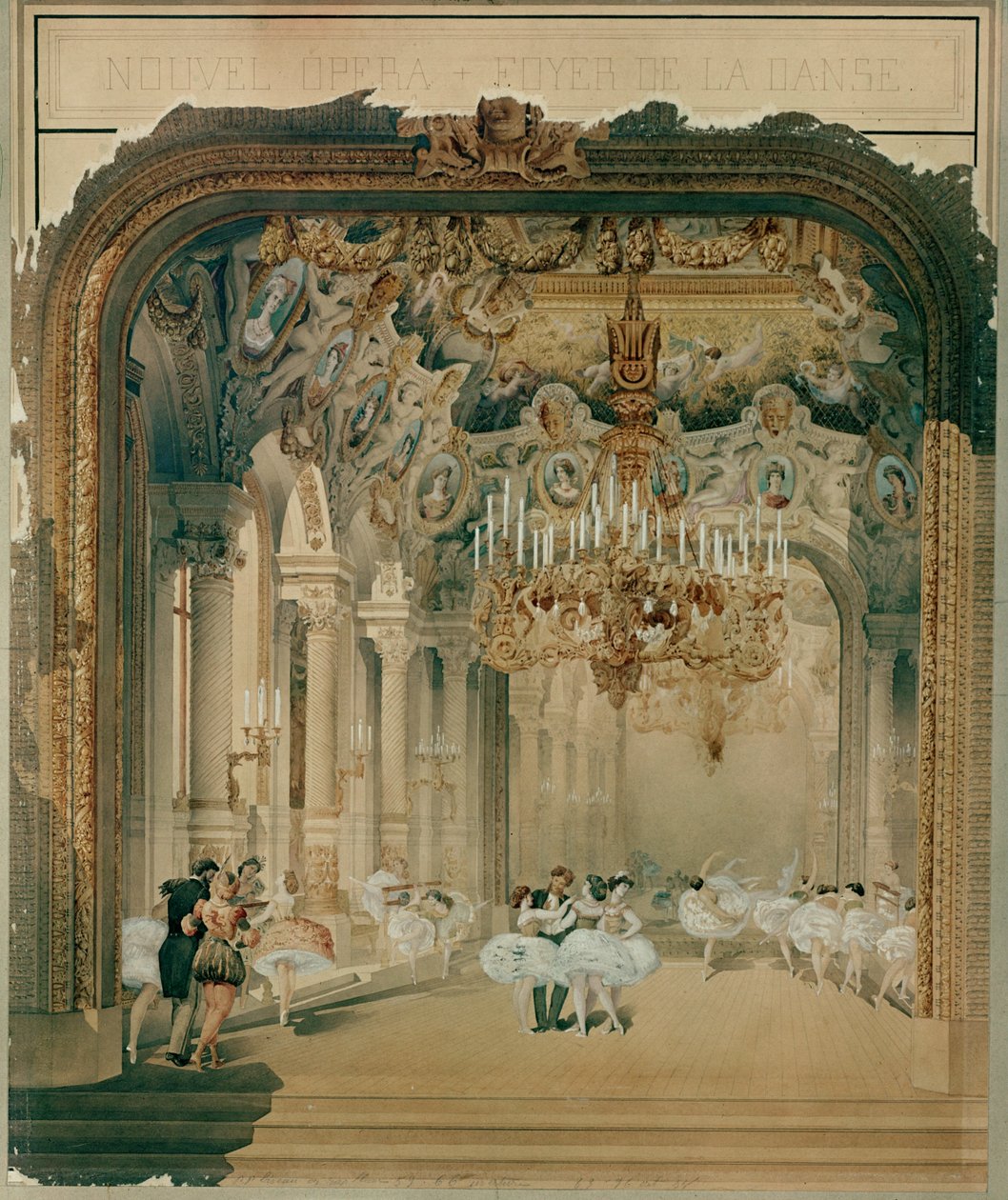 A párizsi Opera ma is használt Foyer de la Danse terme ... alkotó: Charles Garnier