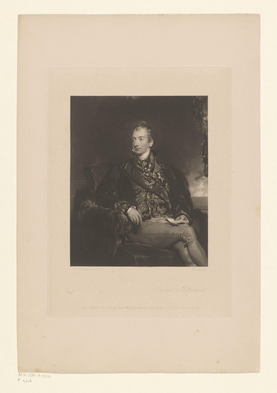Klemens portréja Metternichtől Metternich herceg (cím a tárgyon) alkotó: Charles George Lewis