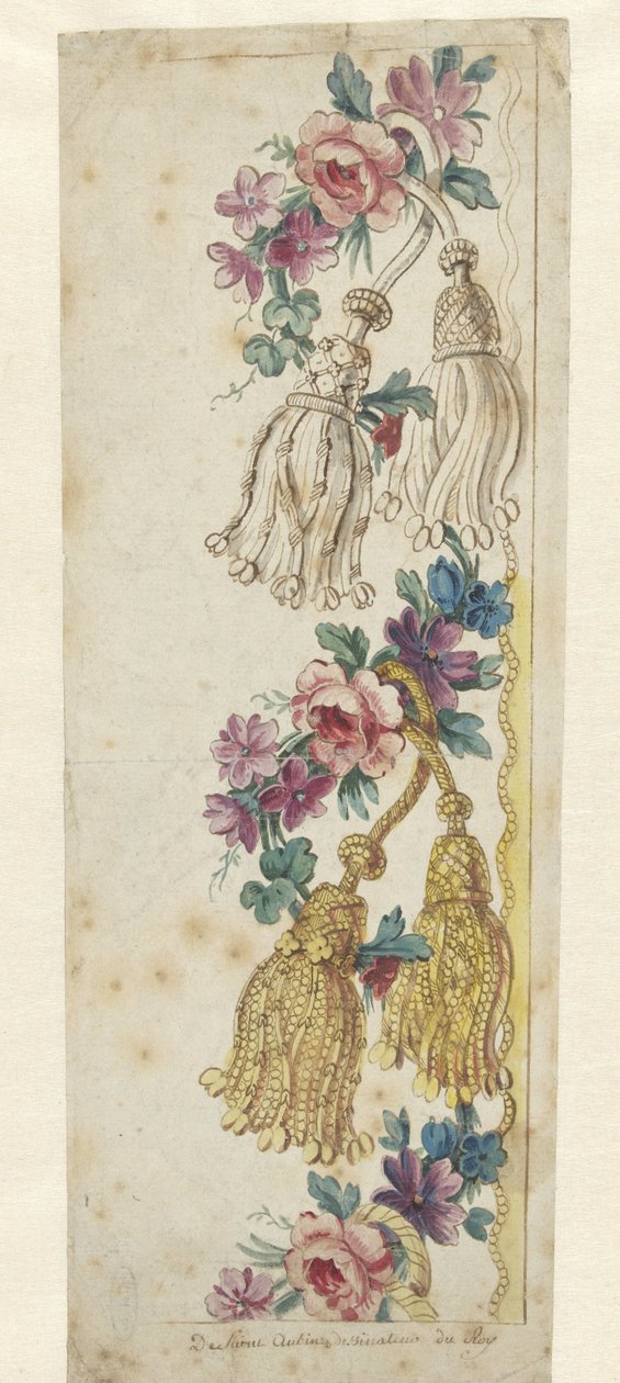 Tervezés hímzett szegélyhez alkotó: Charles Germain de Saint Aubin