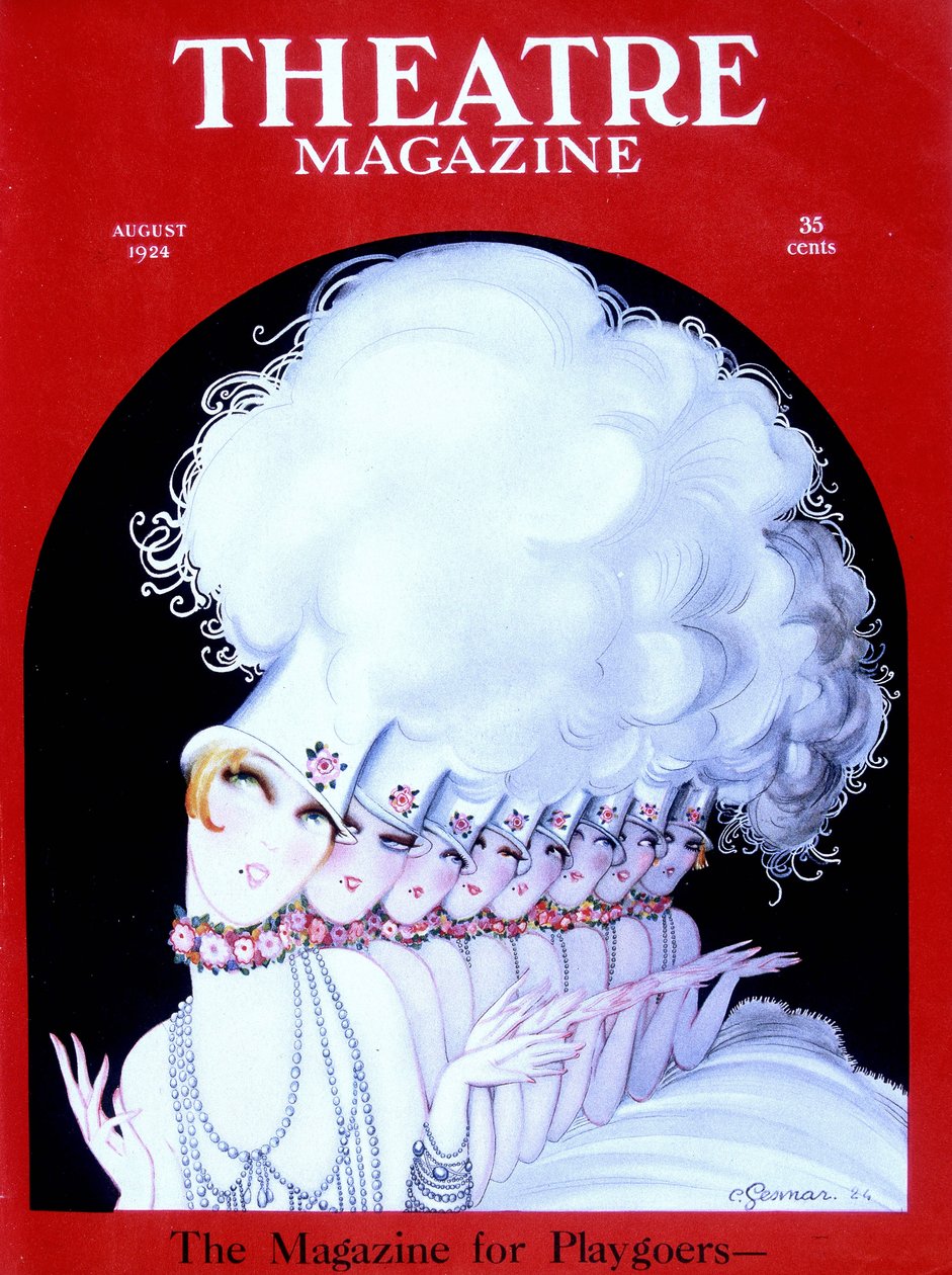 Kabarétáncosok a Théatre Magazine amerikai magazin címlapján, 1924. augusztus (metszet) alkotó: Charles Gesmar