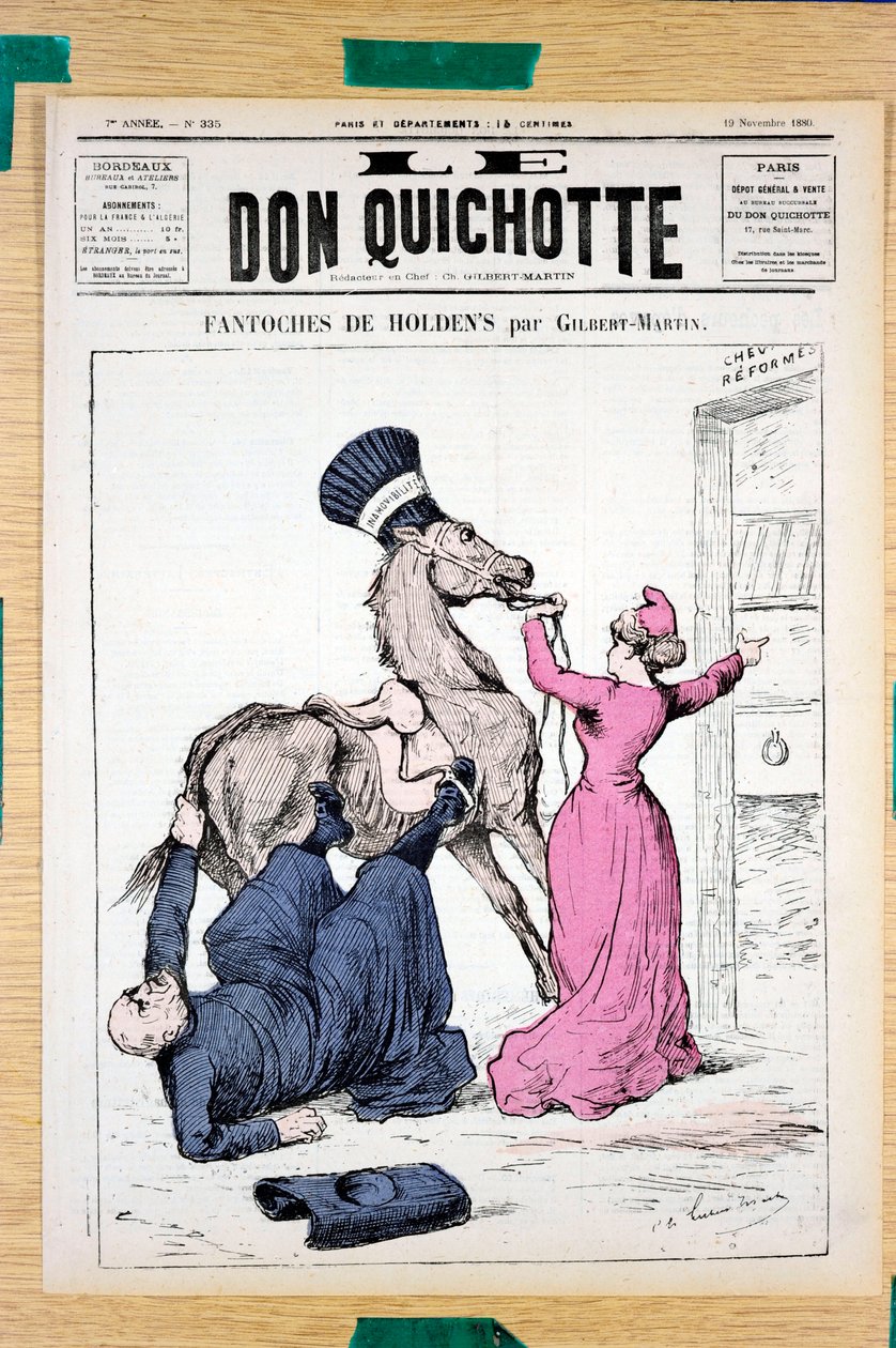 A „Don Quijote”, 335. szám borítója, Színes szatirikus alkotó: Charles Gilbert Martin