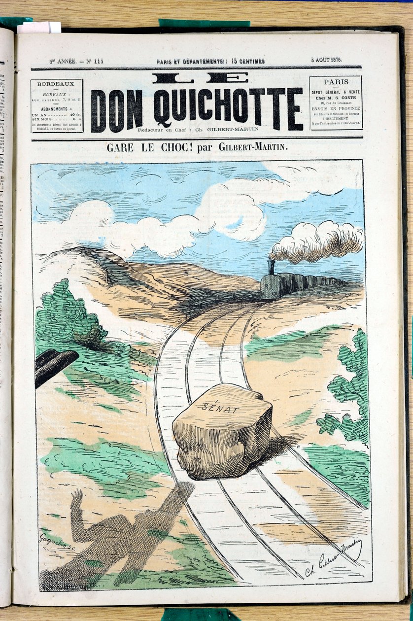 A „Le Don Quijote” borítója, 111. szám, színes szatirikus alkotó: Charles Gilbert Martin