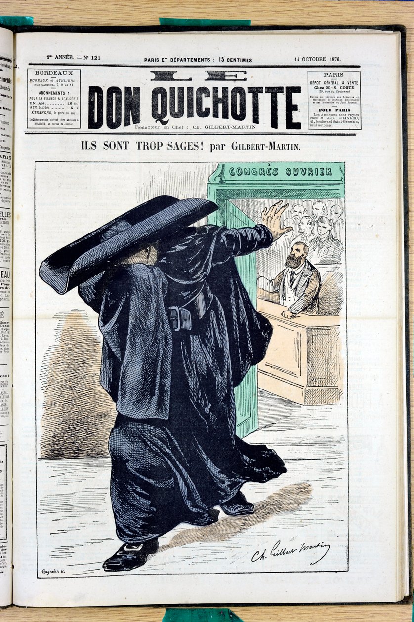 A „Le Don Quijote” borítója, 121. szám, színes szatirikus alkotó: Charles Gilbert Martin