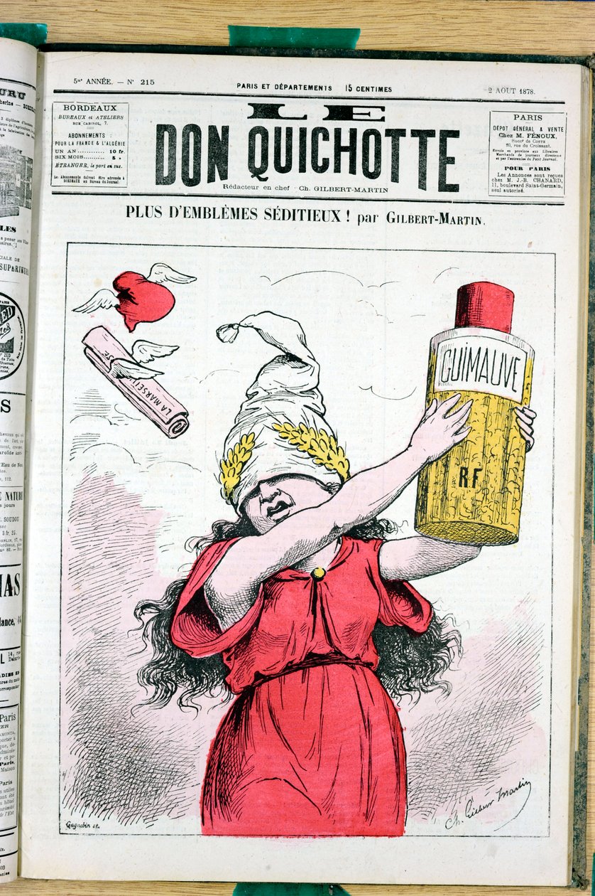 A „Le Don Quijote” borítója, 215. szám, Satirique en Colors alkotó: Charles Gilbert Martin