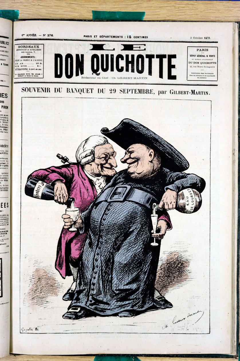 A „Le Don Quijote” borítója, 276. szám, színes szatirikus alkotó: Charles Gilbert Martin