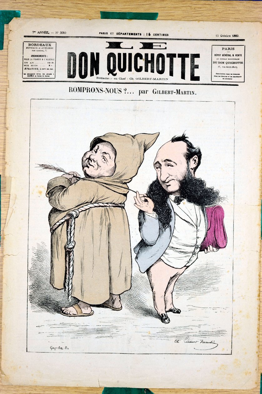 A „Le Don Quijote” borítója, 330. szám, Színes szatirikus alkotó: Charles Gilbert Martin