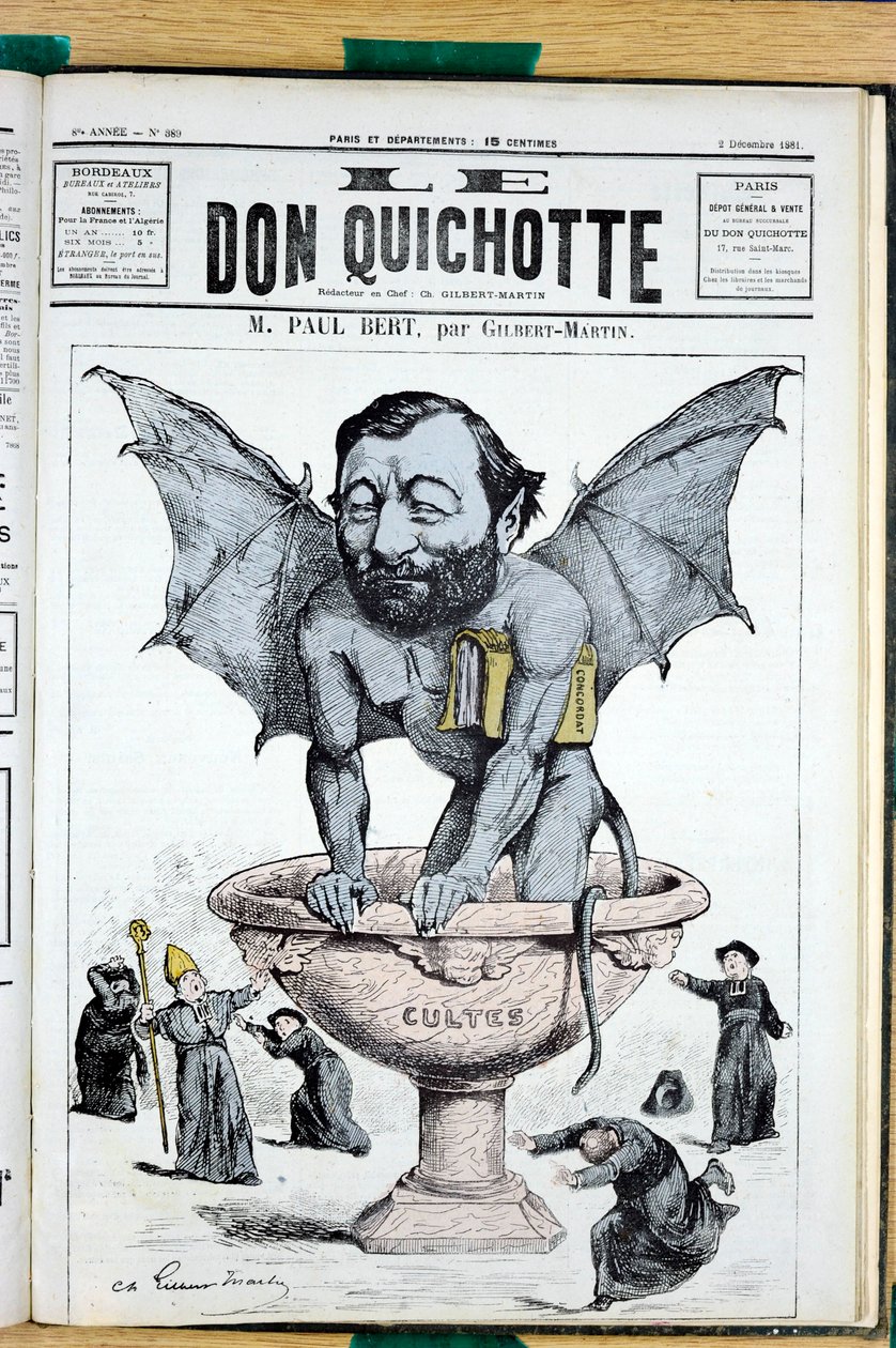 A „Le Don Quijote” borítója, 389. szám, színes szatirikus alkotó: Charles Gilbert Martin