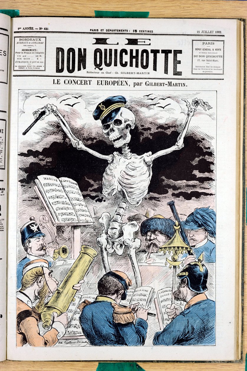 A „Le Don Quijote” borítója, 422. szám, színes szatirikus alkotó: Charles Gilbert Martin