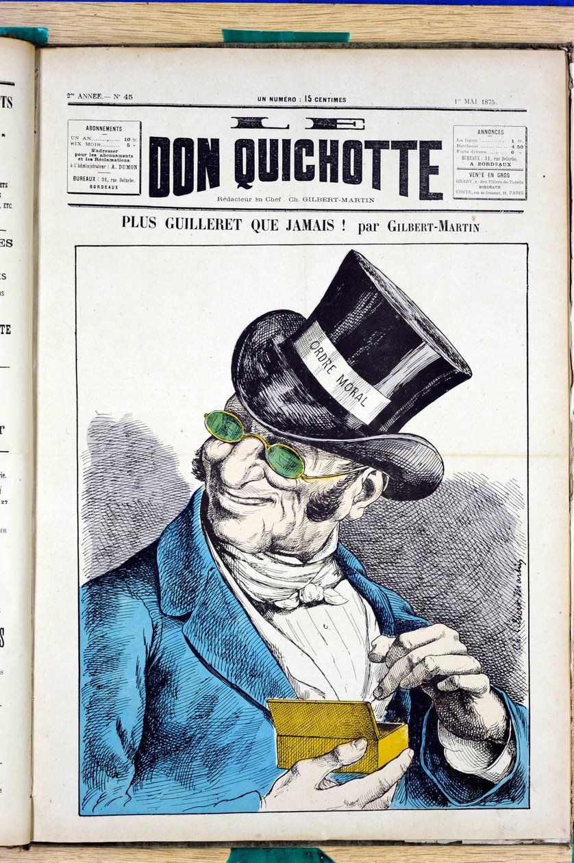 A „Le Don Quijote” címlapja, 45. szám, Színes szatirikus alkotó: Charles Gilbert Martin