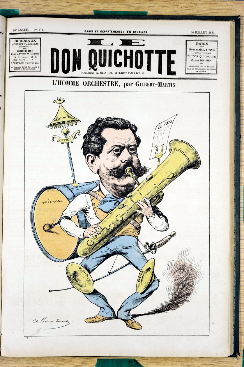 A „Le Don Quijote” borítója, 474. szám, színes szatirikus alkotó: Charles Gilbert Martin