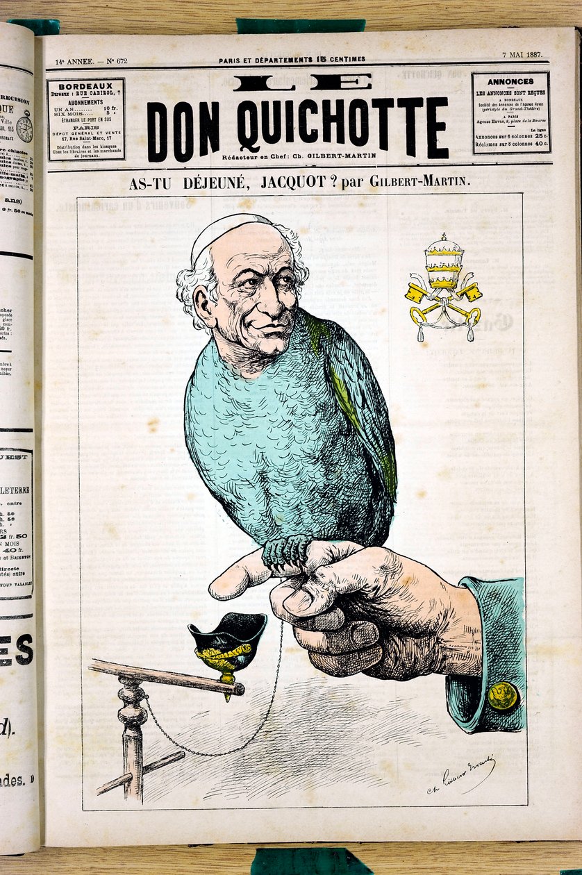 „Le Don Quijote” borítója, 672. szám, színes szatirikus alkotó: Charles Gilbert Martin