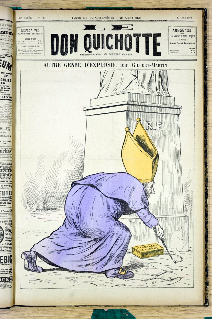 A „Le Don Quijote” borítója, 925. szám, Színes szatirikus alkotó: Charles Gilbert Martin