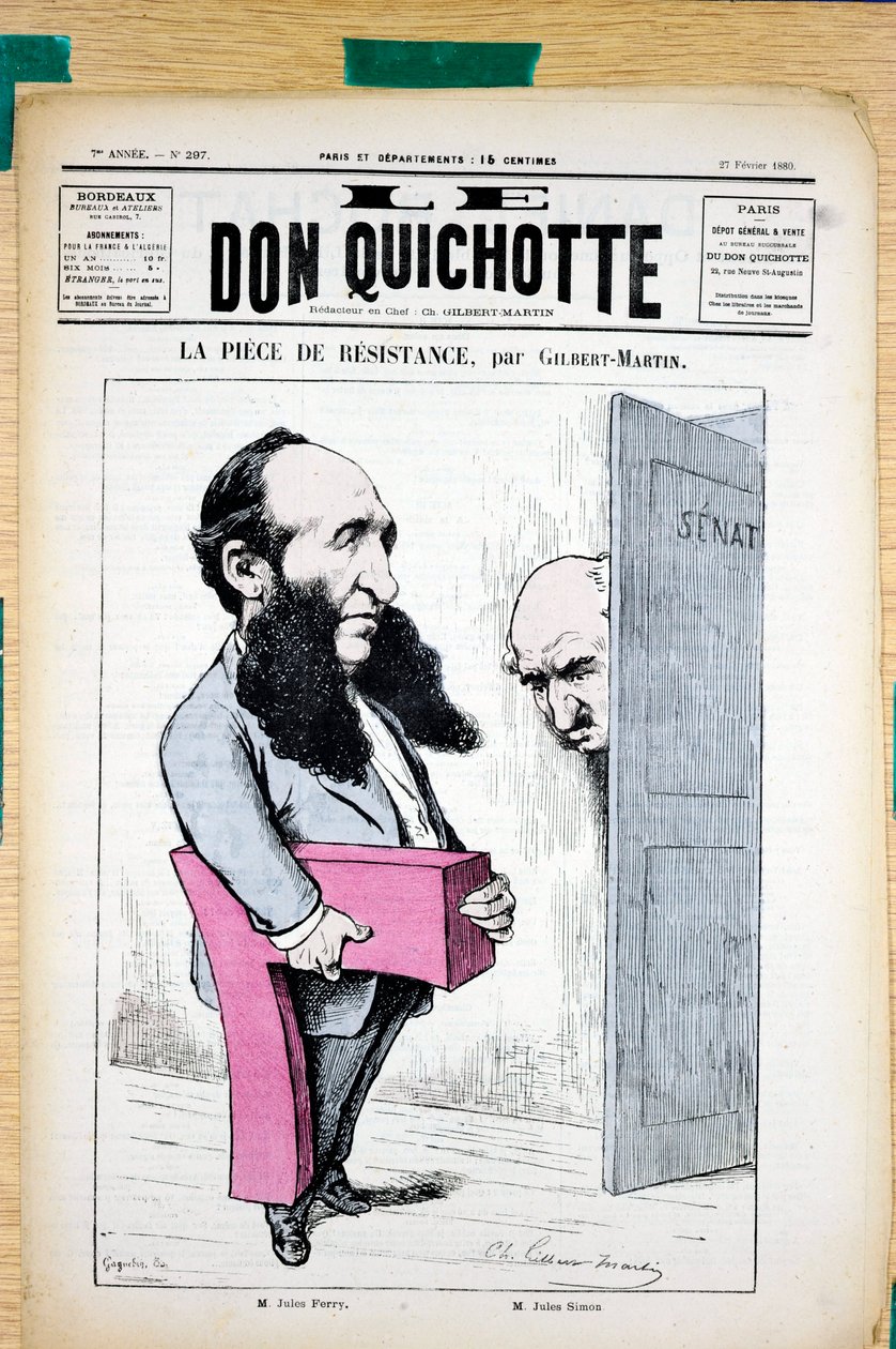 „A Don Quijote” címlapja, 297. szám, Színes szatirikus alkotó: Charles Gilbert Martin