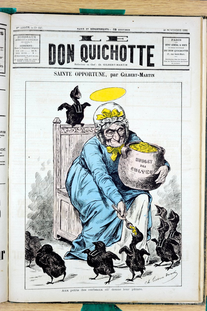 „A Don Quijote” címlapja, 440. szám, Szatirikus és Színek alkotó: Charles Gilbert Martin