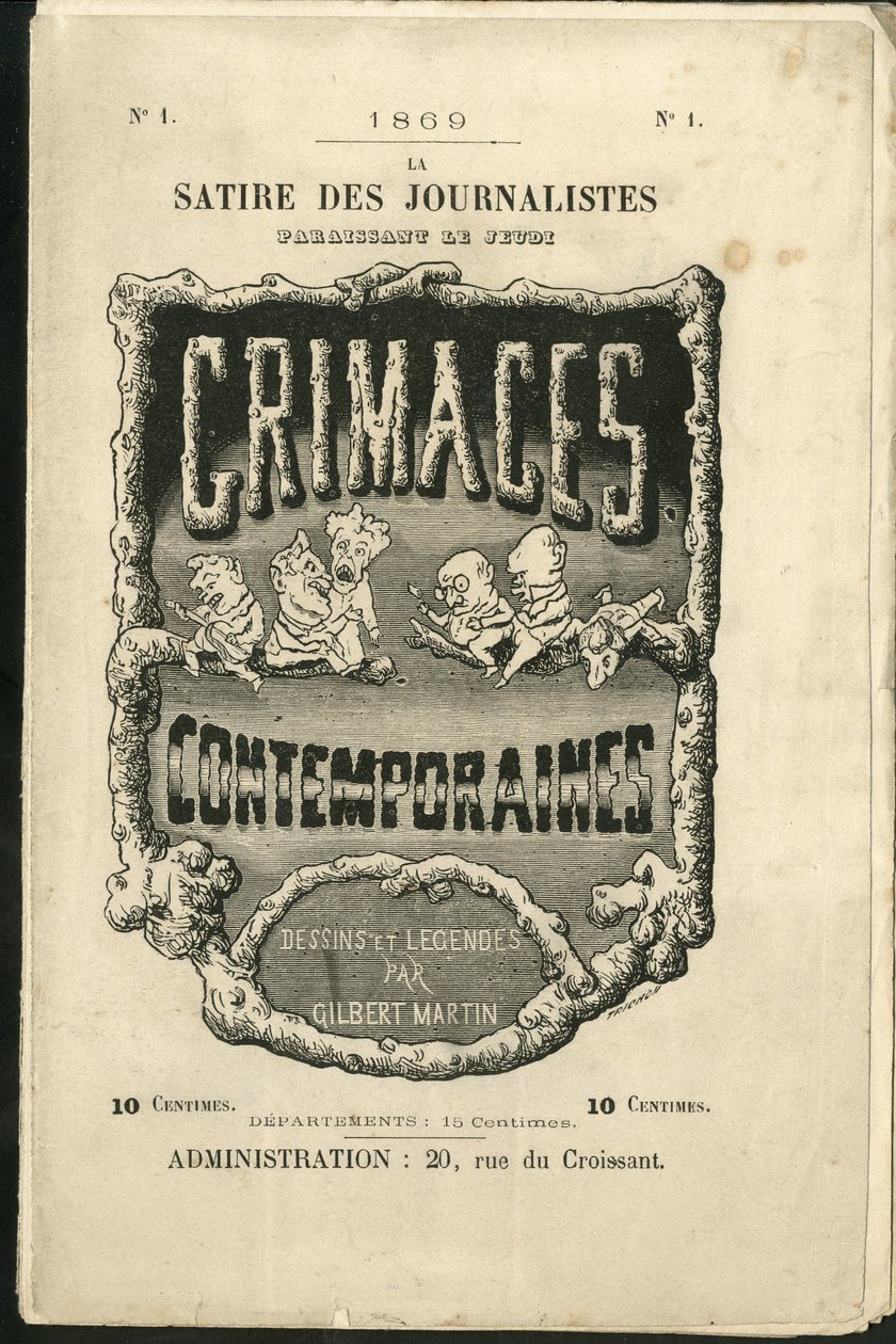 Illusztráció: Charles Gilbert-Martin (1839-1905) a „kortárs grimaszok” címlapjára alkotó: Charles Gilbert Martin