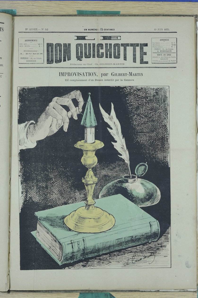 Illusztráció: Charles Gilbert-Martin (1839-1905) a Le Don Quijote borítójára, 52. sz. alkotó: Charles Gilbert Martin