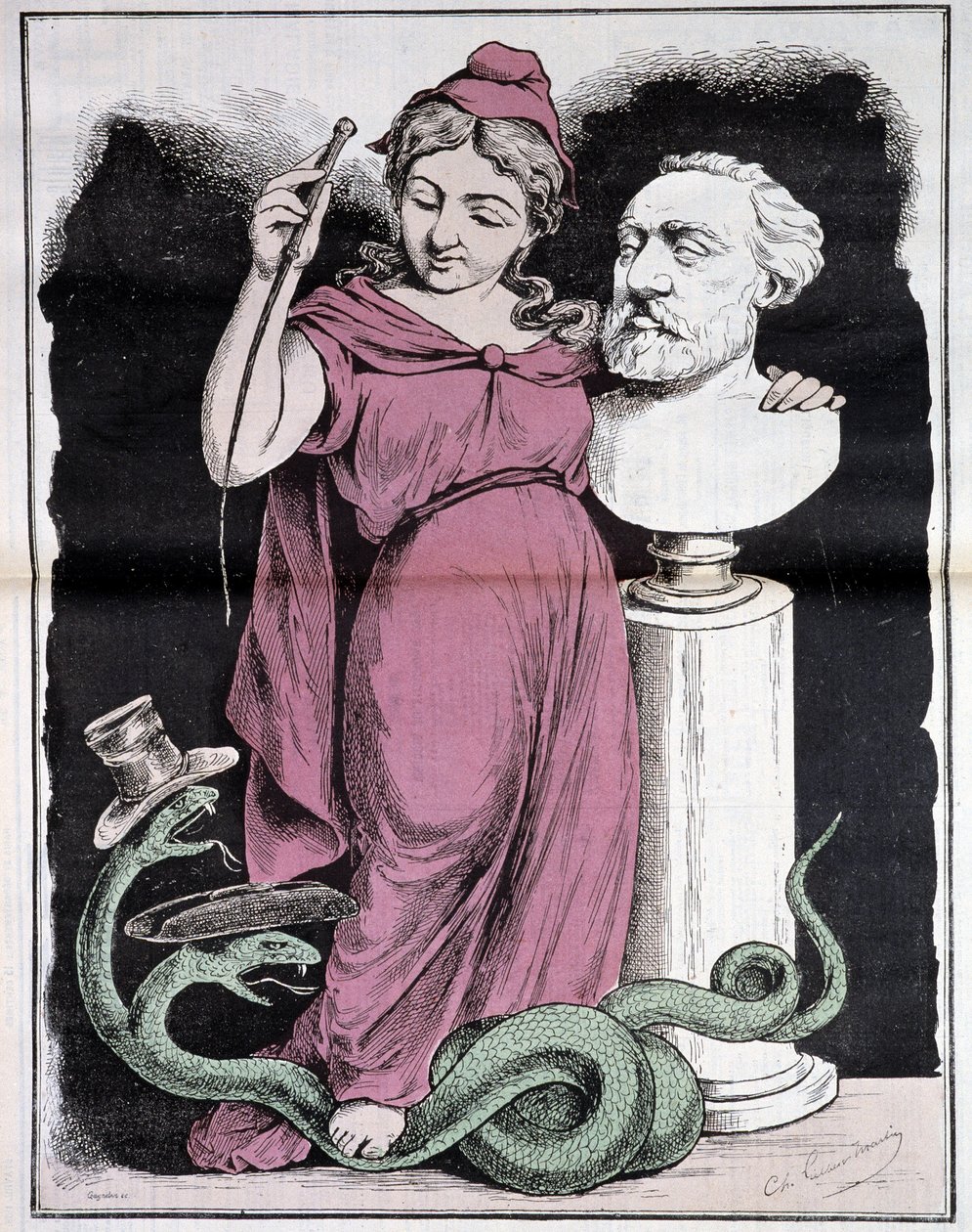 A köztársaság Párizs város versenyében: Versenytárgyam - Gilbert-Martin (Marianne és Gambetta), „Don Quijote” című filmben, 1878. március alkotó: Charles Gilbert Martin