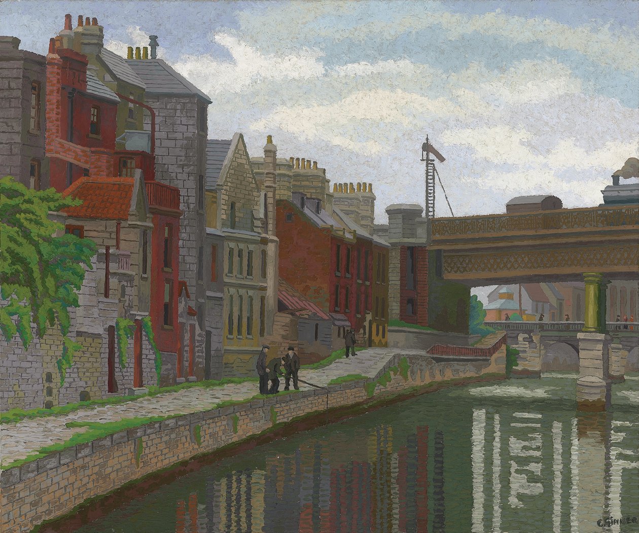 Régi házak, fürdő alkotó: Charles Ginner
