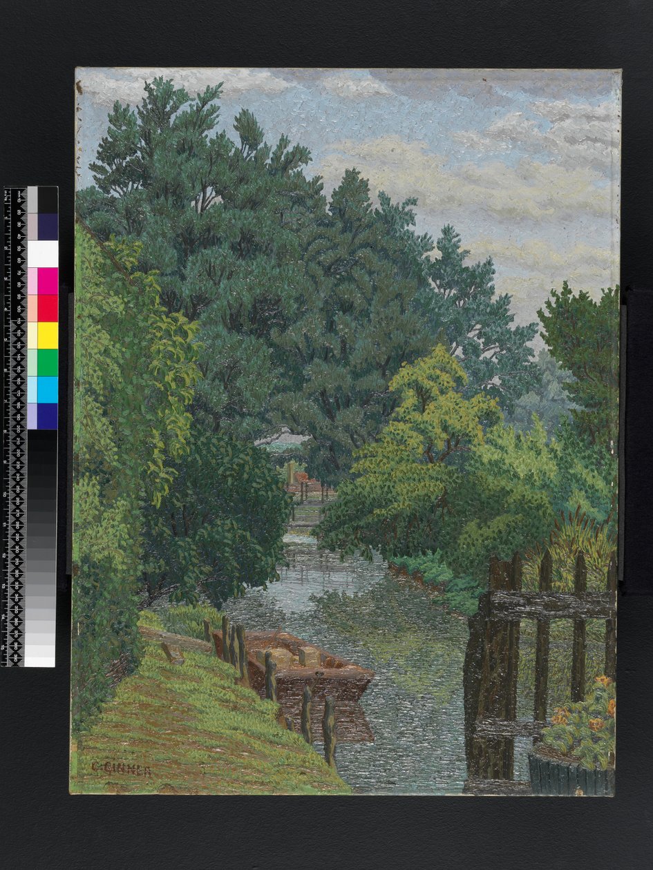 The Punt in the Mill Stream, 1930 körül alkotó: Charles Ginner