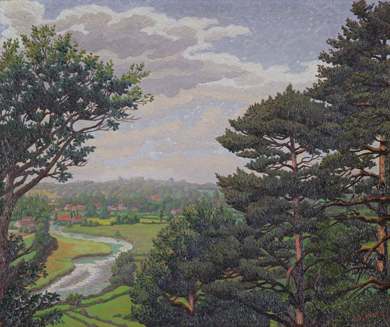 Az Avon folyó, Salisbury közelében (olaj, vászon) alkotó: Charles Ginner