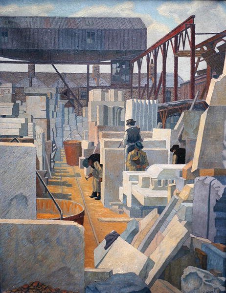 A kőfaragók (olaj) alkotó: Charles Ginner