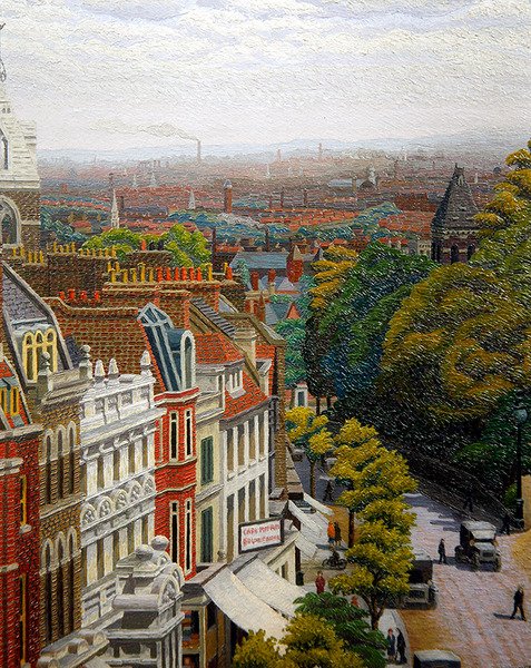 Kilátás Londonra (olaj a fedélzeten) alkotó: Charles Ginner