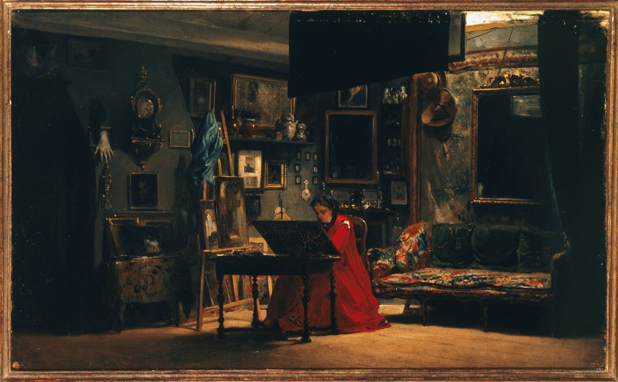 Mathilde hercegnő (1820-1904) műtermében, rue de Courcelles, 1860 körül (olaj, vászon) alkotó: Charles Giraud
