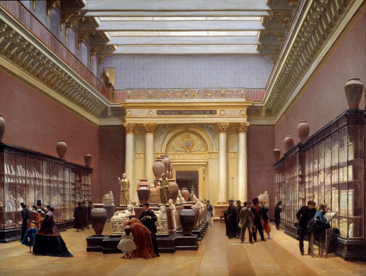 Kilátás a Musee Napoleon III-ra, terrakotta szoba a Louvre-ban, más néven galéria Campana Painting by Sebastien Charles Giraud (1819-1892) 1866 V. 0,97x1,3 m alkotó: Charles Giraud
