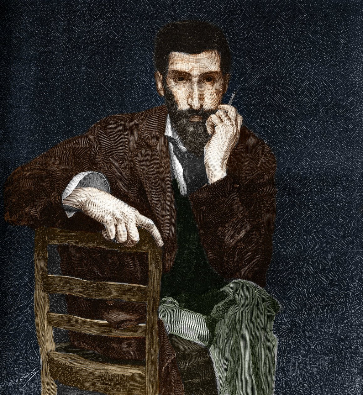 Pierre Savorgnan de Brazza (1852-1905), francia felfedező portréja. alkotó: Charles Giron